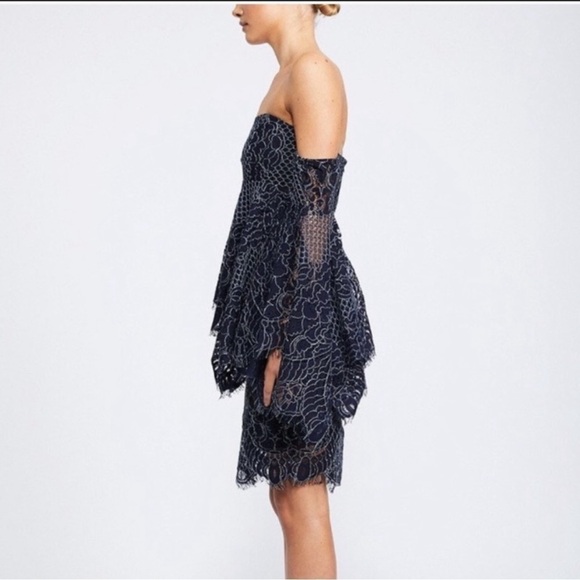 Shona Joy Navy Lace Bustier Dress Size 4 - Picture 4 of 16